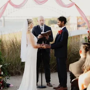 ceremony outside at lynn turkey plaza