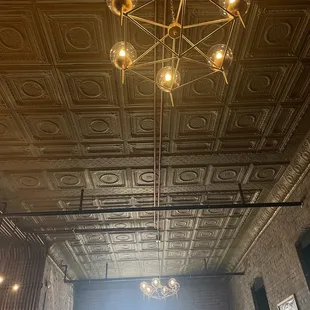the ceiling of the restaurant
