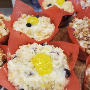 Lemon Blueberry muffin with a lemon curd filling