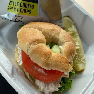 Tuna sandwich. I added tomato and cucumber