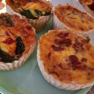 Bacon quiche ND veggie quiche