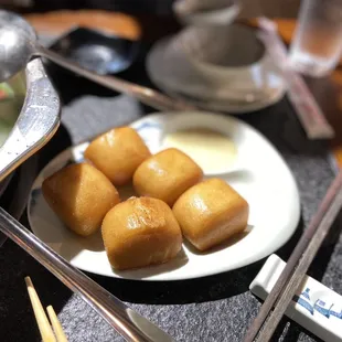 Fried Mantu with Condensed Milk