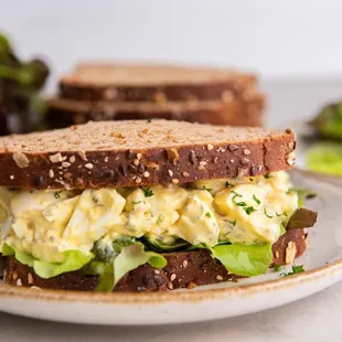 a closeup of a sandwich on a plate