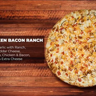 the chicken bacon ranch pizza