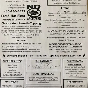 Current Menu (as of 13 June, 2023)