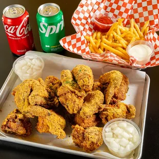 No Brand Combo: Cheese Snow Whole Chicken with Seasoned Fries and 2 Drinks