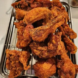Fried chicken. If the oil was fresh, it would be bettet.