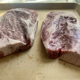 Over trimmed intentionally harvested best part of steak for optimal profit!