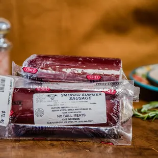 two packages of beef