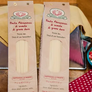 two packages of pasta