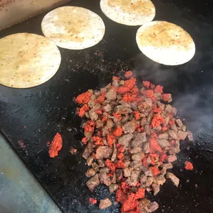 Tacos campechanos Chorizo y Asada