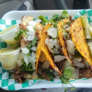 This is the Quesa Birra tacos. I will say that I haven&apos;t eaten anything in years that shocked my taste buds.