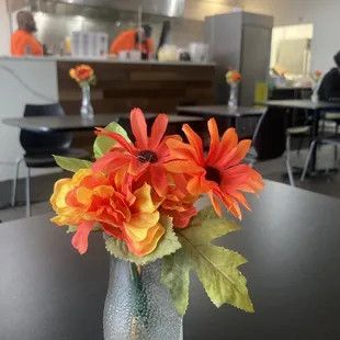 You can see your food being prepared. Very clean environment.