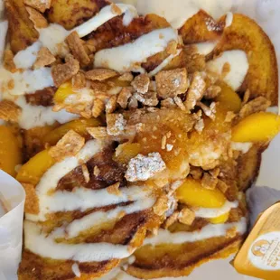 Peach cobbler French toast