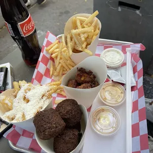 Cheesy Corn Nuggets Falafel Bites Feta Fries