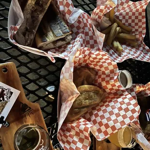 Beef empanadas, cubano, pon con lechon, yuca fries