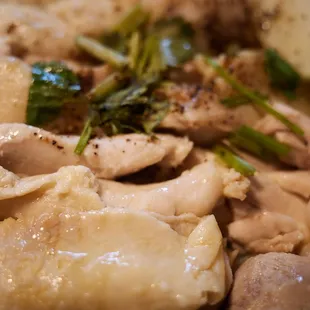 Hainan style chicken w a Thai twist.  Includes home made sambal, and broth (not pictured)