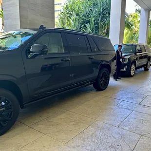 Two of our Escalades on site