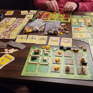 a person playing a board game