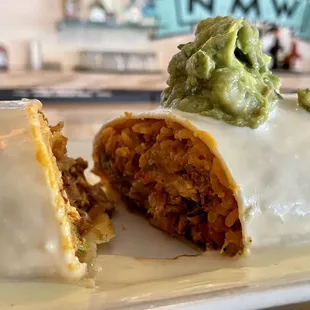 a burrito on a plate
