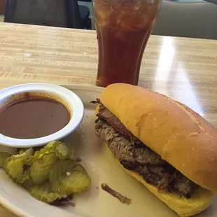 Sliced beef poboy