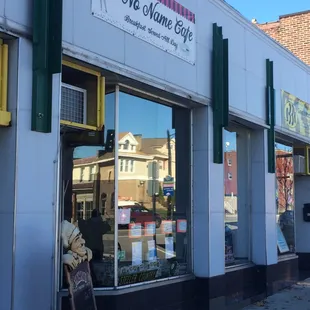 the reflection of the building