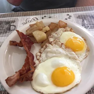 Mega Bite with sunny side up eggs.