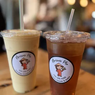 Mango Smoothie and Peach Iced Tea...