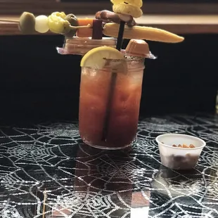 Cheers! Sorry, ate the corn dog.