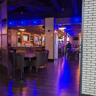 the bar and dining area