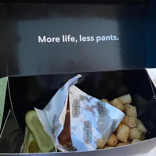 The Win-Win: double patty burger with grilled onions, cheese, special sauce (I asked for the pickles to be on the side) and tots.