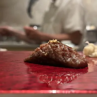 a chef preparing food in a kitchen