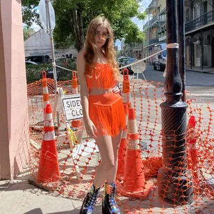 Neon fringe set! Also available in coral and neon yellow.