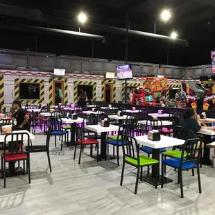 Dining area with private party rooms in the back!