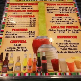 the menu