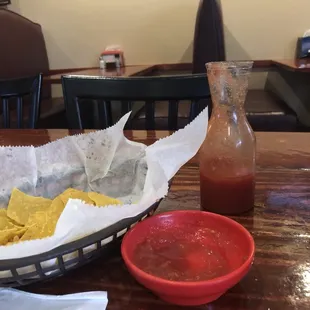 Never eat this much salsa and chips.