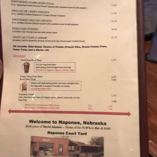the menu
