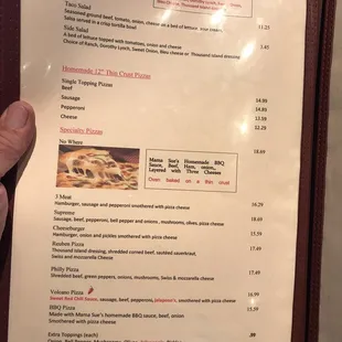 the menu