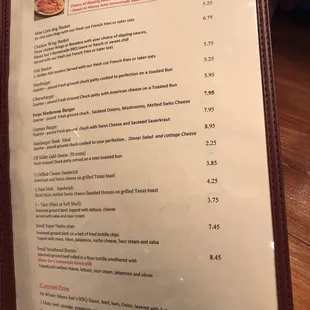 the menu