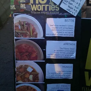 Food Stand Menu. Get the Apritada if you only order one item. Better yet, try it all!