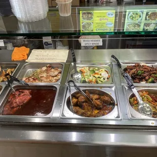 Trays of freshly made foods