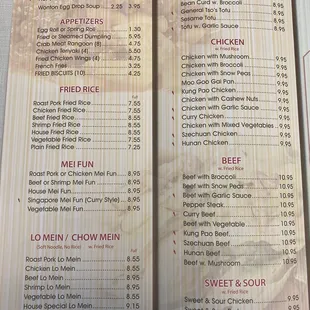 menu