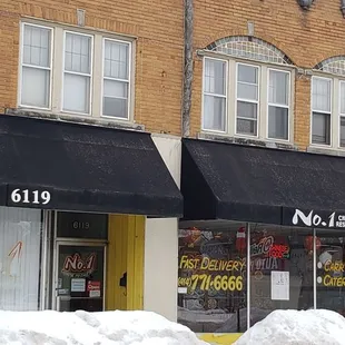 the front of the building