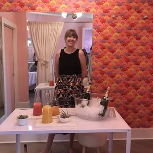 She is so sweet! The owner, Rachel, serves mimosas at the bridal shower.