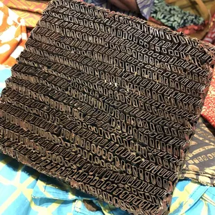 Actual stamp used to print the material!  So detailed!