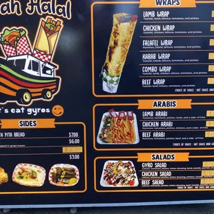 Wraps Salads Sides and Arabis