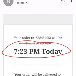 Slow delivery...