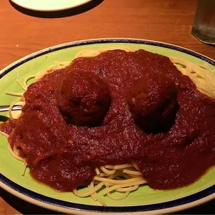 Spaghettini with Two Meatballs