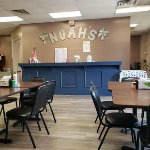 the front desk and dining area