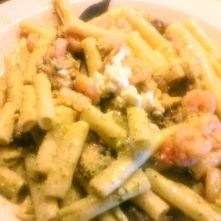 Make sure to try the Pesto Shrimp and Mushroom Pasta at Noah&apos;s. An original recipe from the owner himself!!